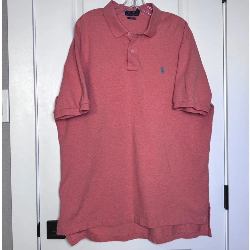 Polo Ralph Lauren Mens XXL Classic Fit Orange Short Sleeve Cotton Polo Shirt